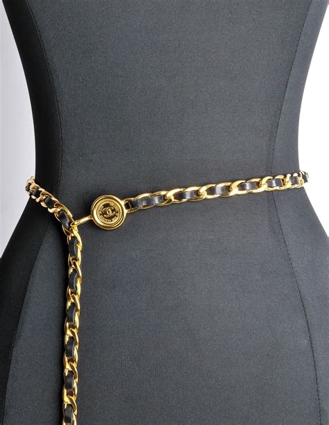 chanel vintage chain belt|genuine leather chanel belt women.